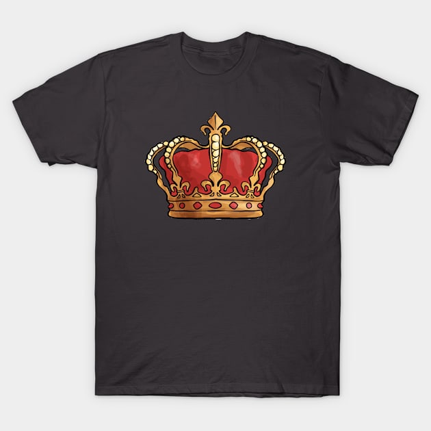 Red and Gold Crown T-Shirt by bluerockproducts